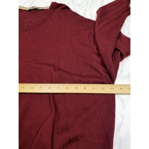 Raffi Mens V-Neck Merino Wool Sweater XXL Burgundy - Picture 8 of 8